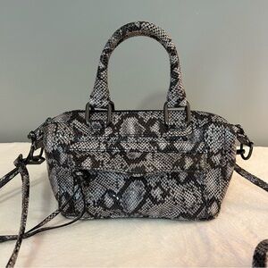 Rebecca Minkoff Leather Snakeskin Print Bag: Crossbody or Satchel